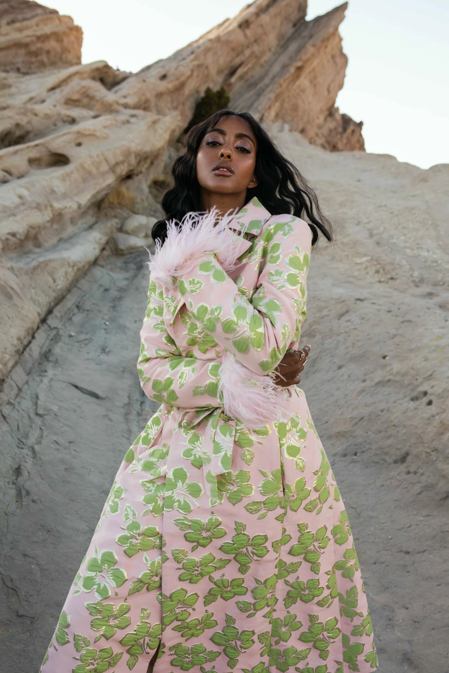 Jacquard Pink Coat 2 Jacquard Pink Coat - Image 2