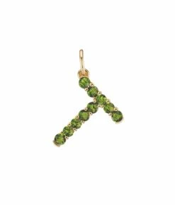 Confetti Peridot Letter Pendant - Large