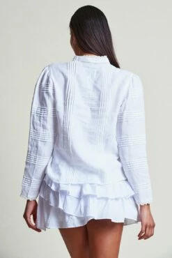The Priya Shirt -Cheap Tuke Bazaar Store PriyaShirt White Miniskirt WhiteSwissDot 3