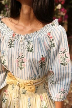 Pinto Blouse In Blue Jodphur Stripe