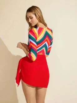 Sculpting Puff Sleeve Zip -Cheap Tuke Bazaar Store STY 1562 Puff RainbowPrint C 2400X3200 08ce9095 a27f 4877 9875 53aca0d7699f