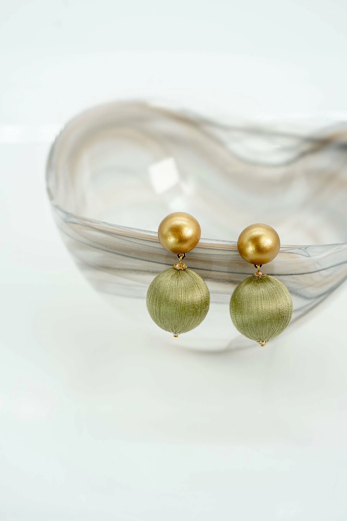Sonia Earrings In Sage Shimmer 3 Sonia Earrings In Sage Shimmer - Image 3