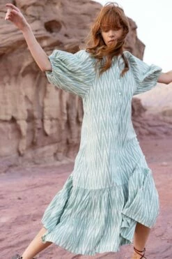 Button Puff Sleeve Midi- Tashkent Green -Cheap Tuke Bazaar Store Tashkent Green Button Puff Midi LS 1 e03e9e0c eb96 4577 a8be 005d37f2ac90