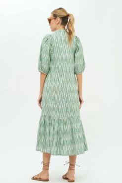 Button Puff Sleeve Midi- Tashkent Green -Cheap Tuke Bazaar Store Tashkent Green Button Puff Sleeve Midi 1 c9a6586a 75e1 4e80 b7ed 3769c2a51110