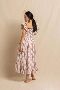 Tess Dress In Red Jaipur Flower Stripe 8 Tess Dress In Red Jaipur Flower Stripe -Cheap Tuke Bazaar Store TessdressinredJaipurstripeRVP 9397