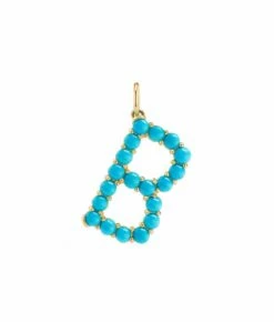 Confetti Turquoise Letter Pendant