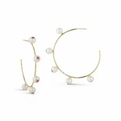 Les Perles Pink Sapphire Hoops