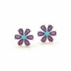 Les Fleurs Amethyst And Turquoise Earrings