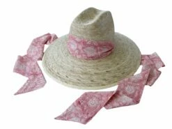 Hollyhock Sun Hat -Pink Fern Hat Scarf