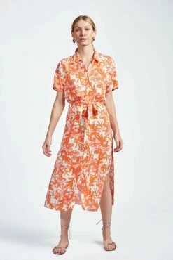 The Short Sleeve Kara Dress -Cheap Tuke Bazaar Store theshortsleevekaradressorangetropical1